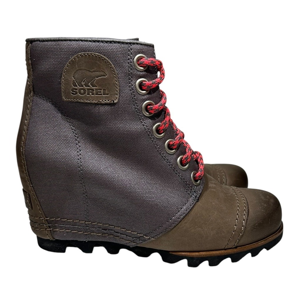 Sorel PDX 1964 Premium Wedge Ankle Boots Gorpcore Heritage Shale Brown